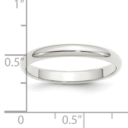 Sterling Silver 3mm Half Round Size 9 Band