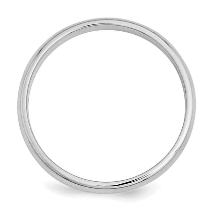 Sterling Silver Rhodium-plated 3mm Half-Round Size 5 Band