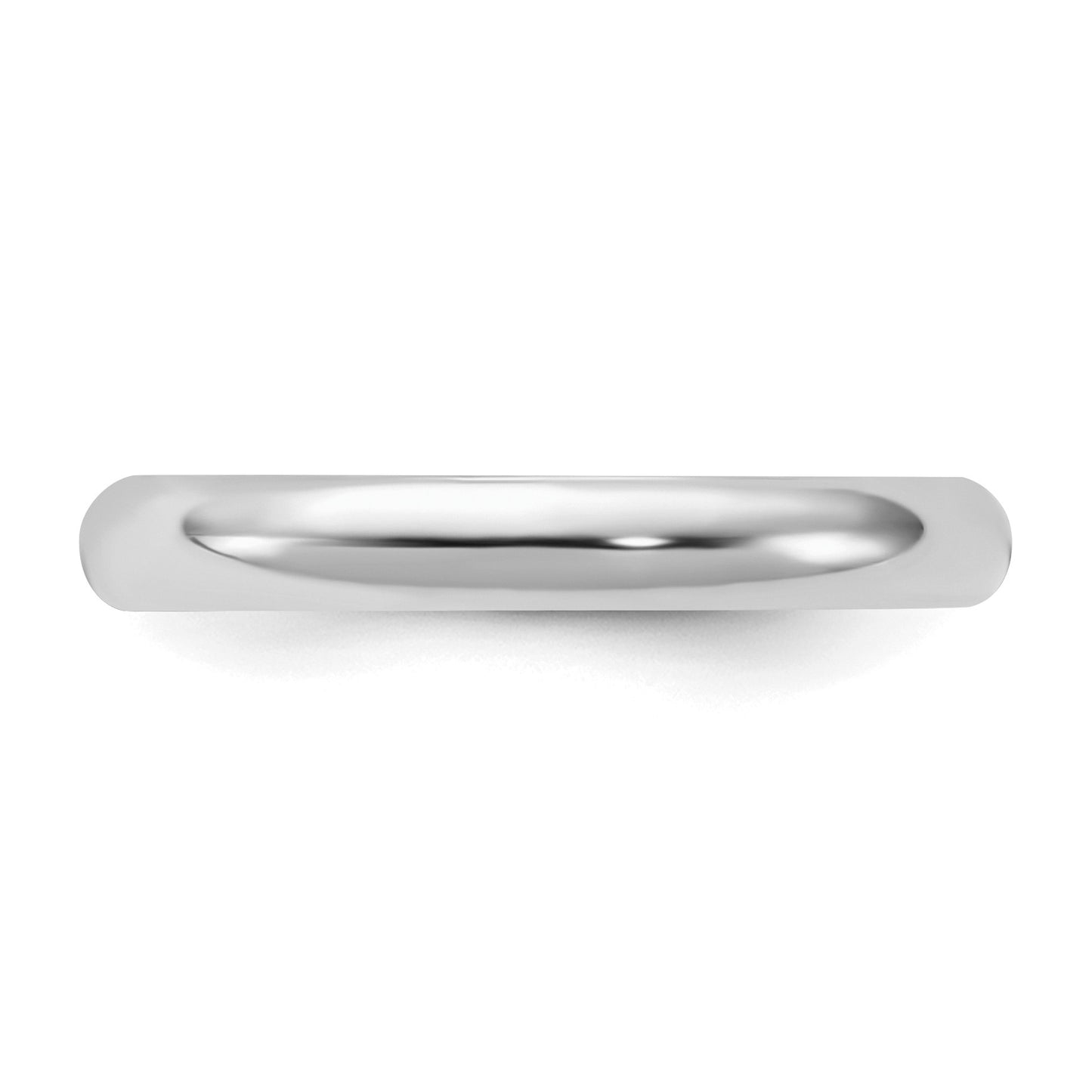 Sterling Silver Rhodium-plated 3mm Half-Round Size 6 Band