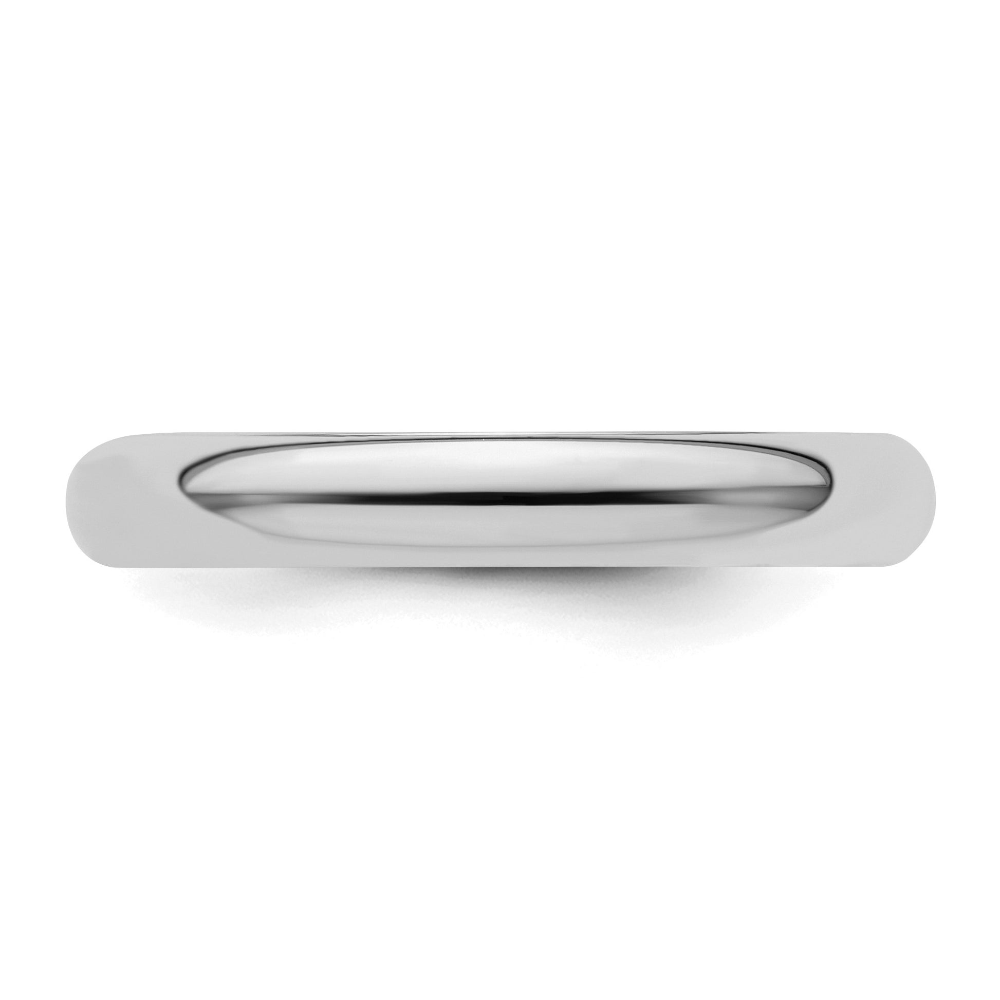 Sterling Silver Rhodium-plated 3mm Half-Round Size 11 Band
