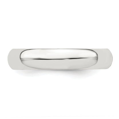 Sterling Silver Rhodium-plated 4mm Half-Round Size 5.5 Band
