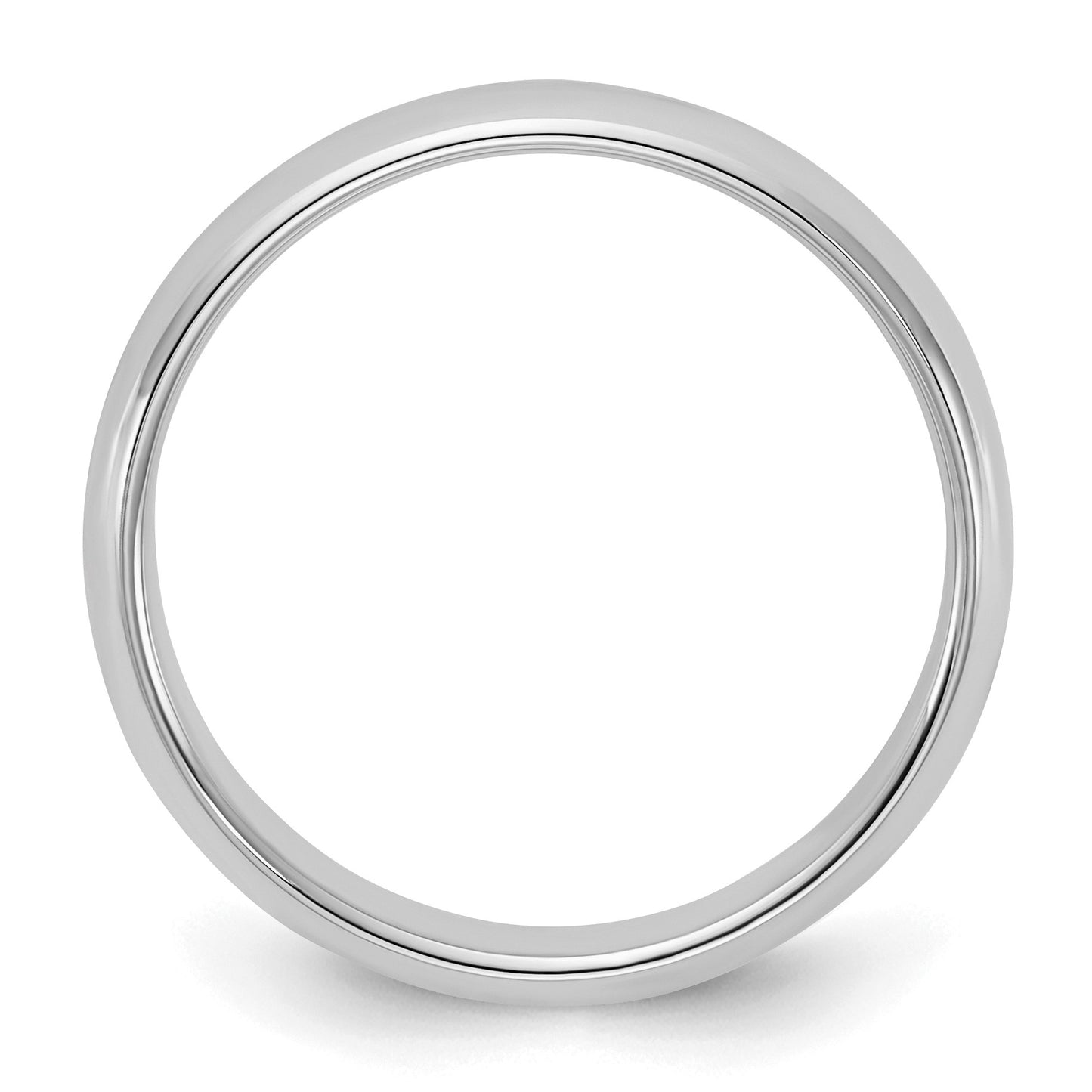 Sterling Silver Rhodium-plated 4mm Half-Round Size 9.5 Band