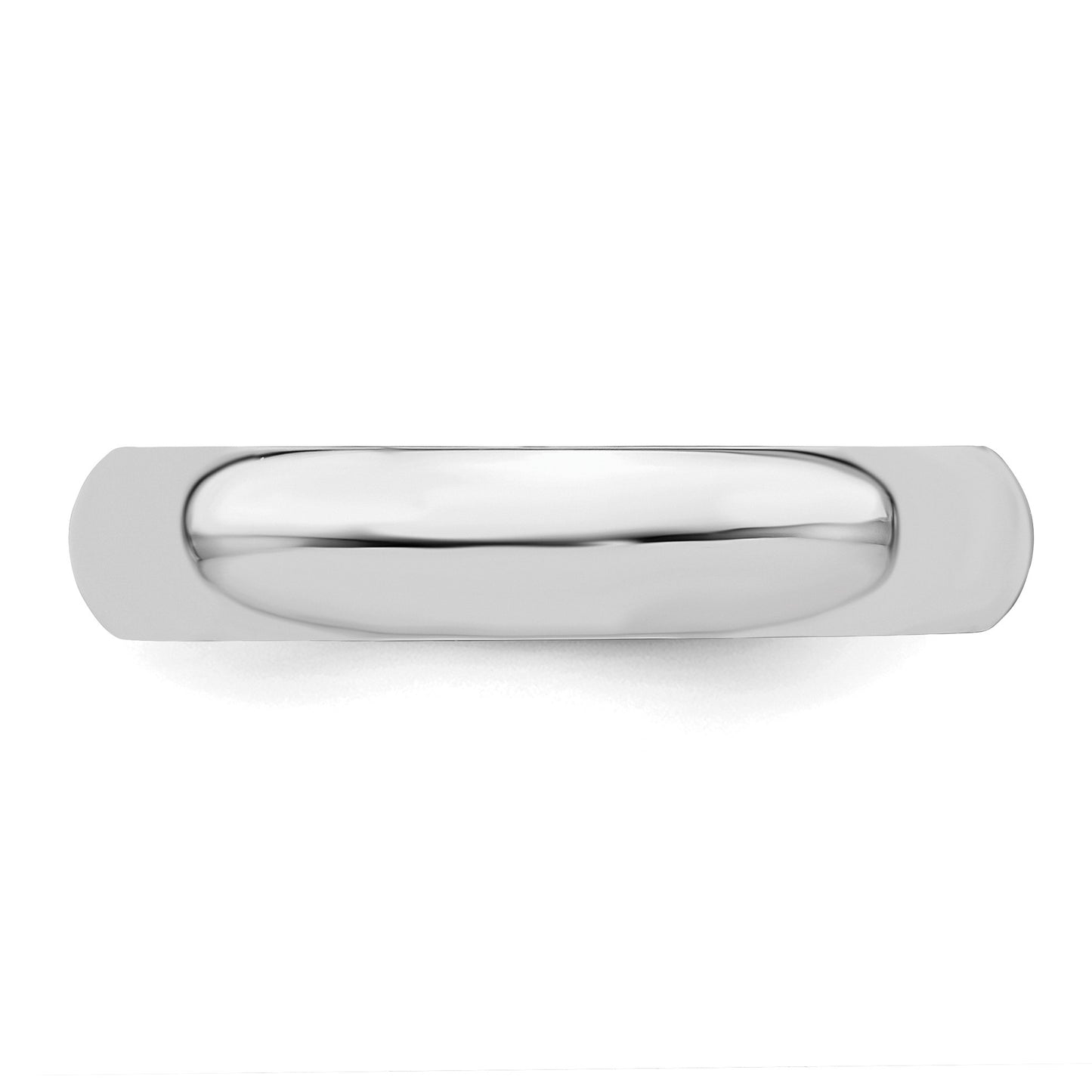 Sterling Silver Rhodium-plated 4mm Half-Round Size 4 Band