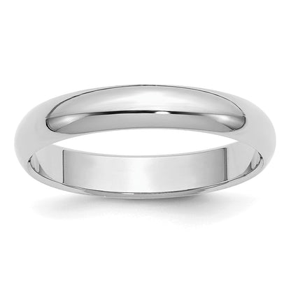 Sterling Silver Rhodium-plated 4mm Half-Round Size 8 Band