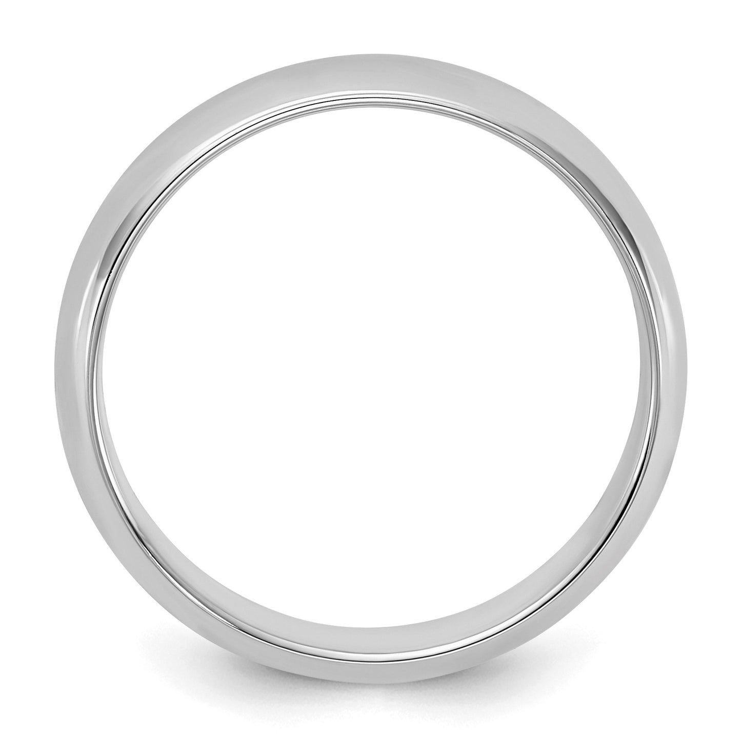 Sterling Silver Rhodium-plated 5mm Half-Round Size 12 Band