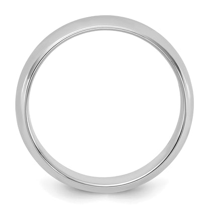 Sterling Silver Rhodium-plated 5mm Half-Round Size 9.5 Band
