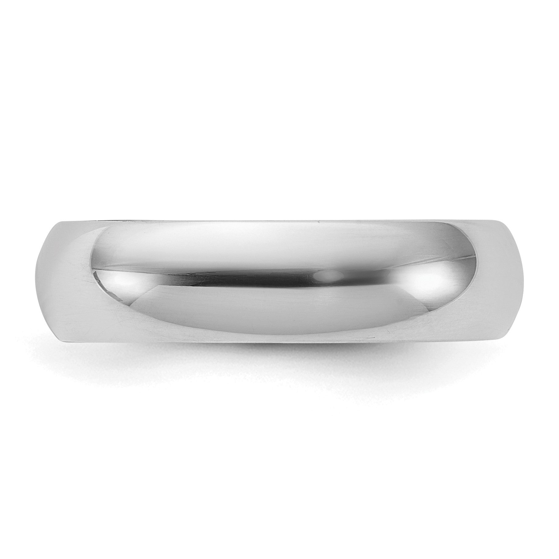 Sterling Silver Rhodium-plated 5mm Half-Round Size 8 Band
