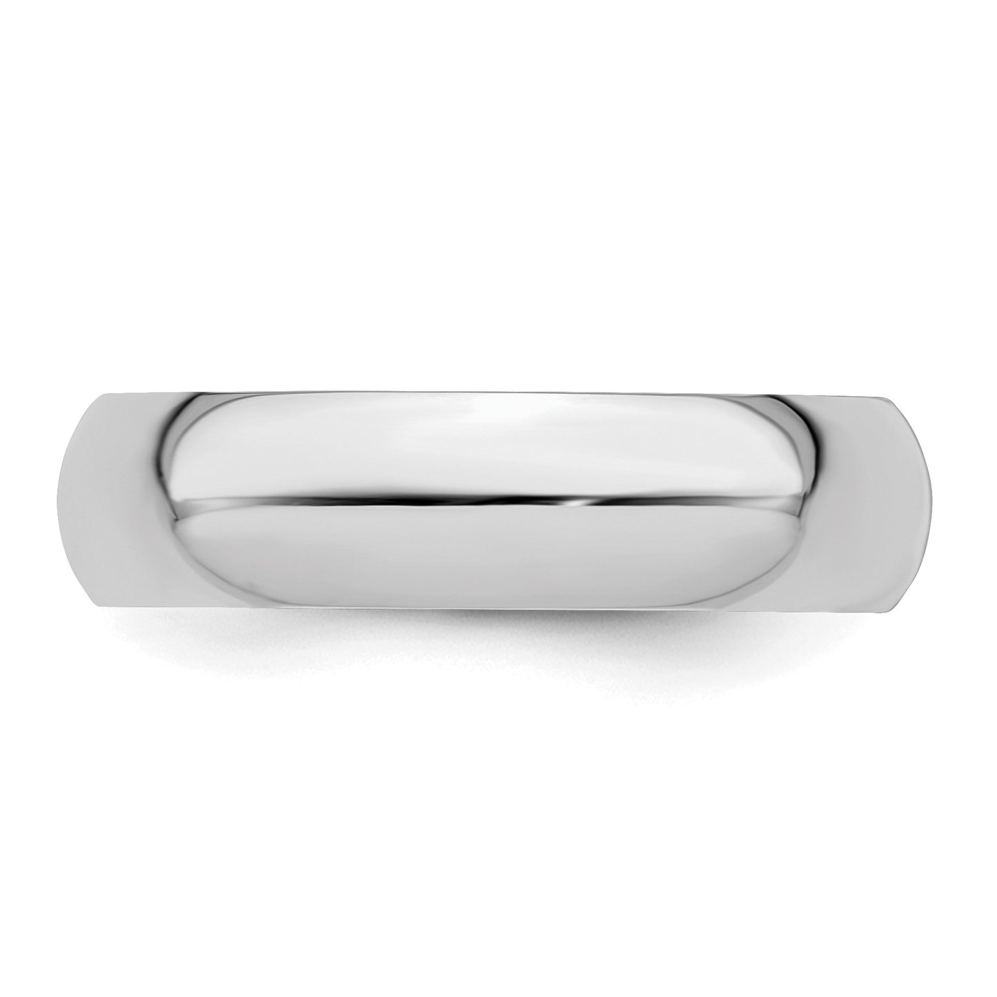 Sterling Silver Rhodium-plated 5mm Half-Round Size 10 Band