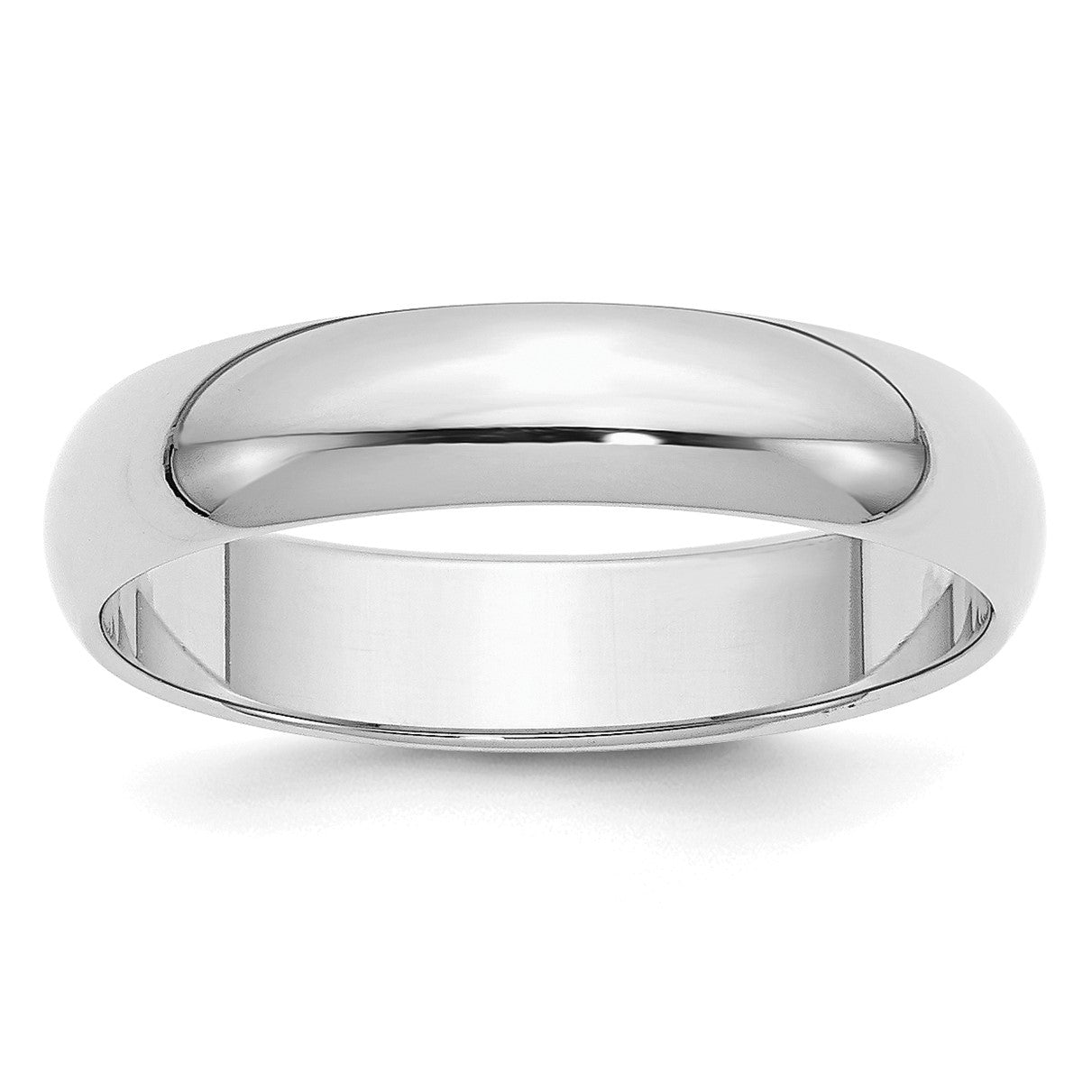 Sterling Silver Rhodium-plated 5mm Half-Round Size 8 Band