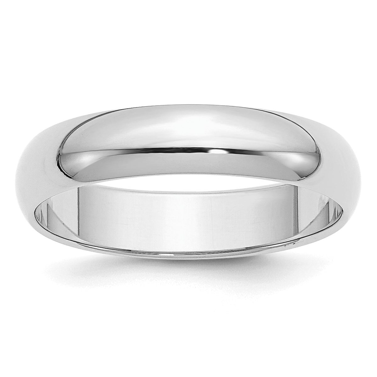 Sterling Silver Rhodium-plated 5mm Half-Round Size 10.5 Band