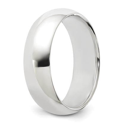 Sterling Silver Rhodium-plated 6mm Half-Round Size 11 Band