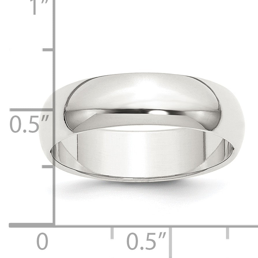 Sterling Silver 6mm Half Round Size 5 Band