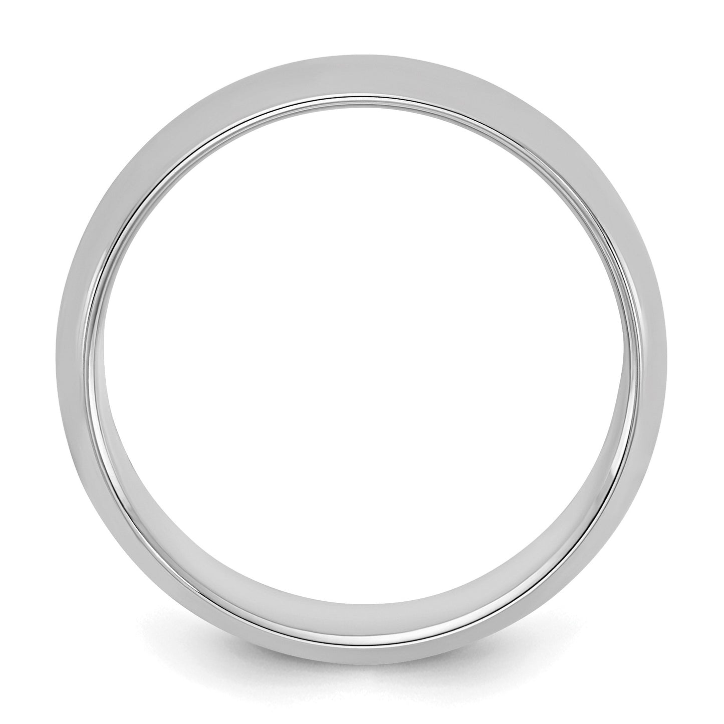 Sterling Silver Rhodium-plated 6mm Half-Round Size 11 Band
