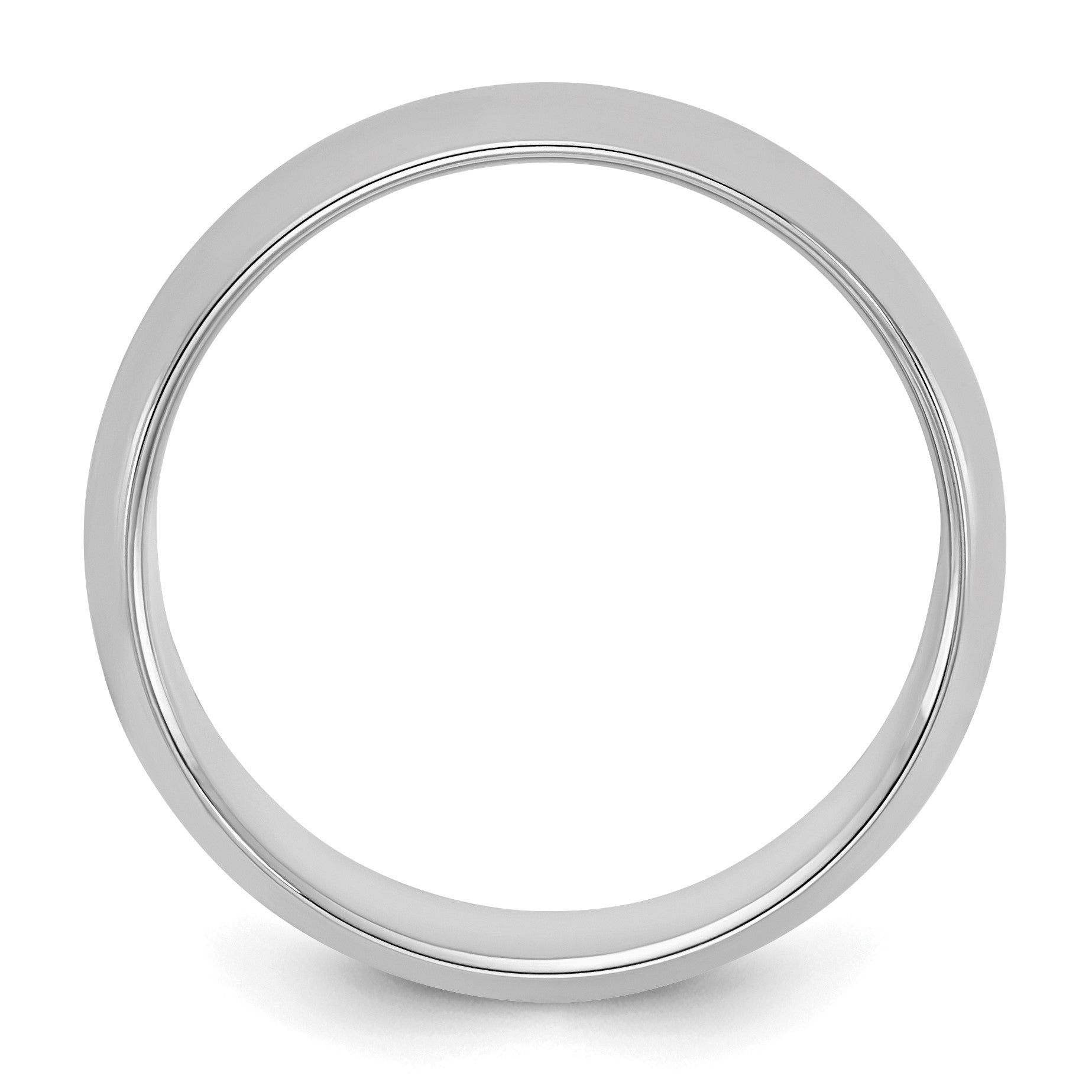 Sterling Silver Rhodium-plated 6mm Half-Round Size 11 Band