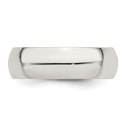 Sterling Silver 7mm Half Round Size 10.5 Band