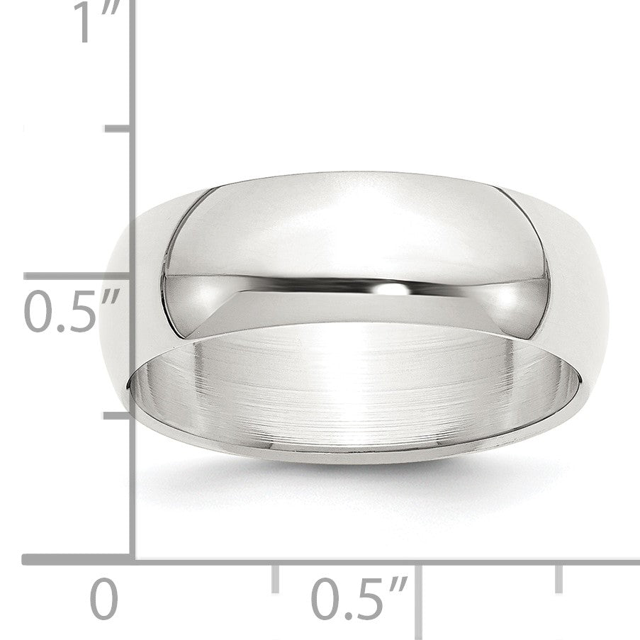 Sterling Silver 7mm Half Round Size 5.5 Band