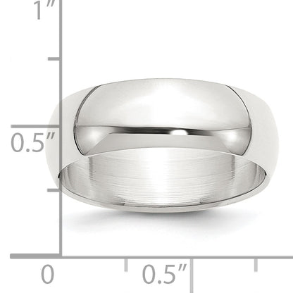 Sterling Silver 7mm Half Round Size 5.5 Band