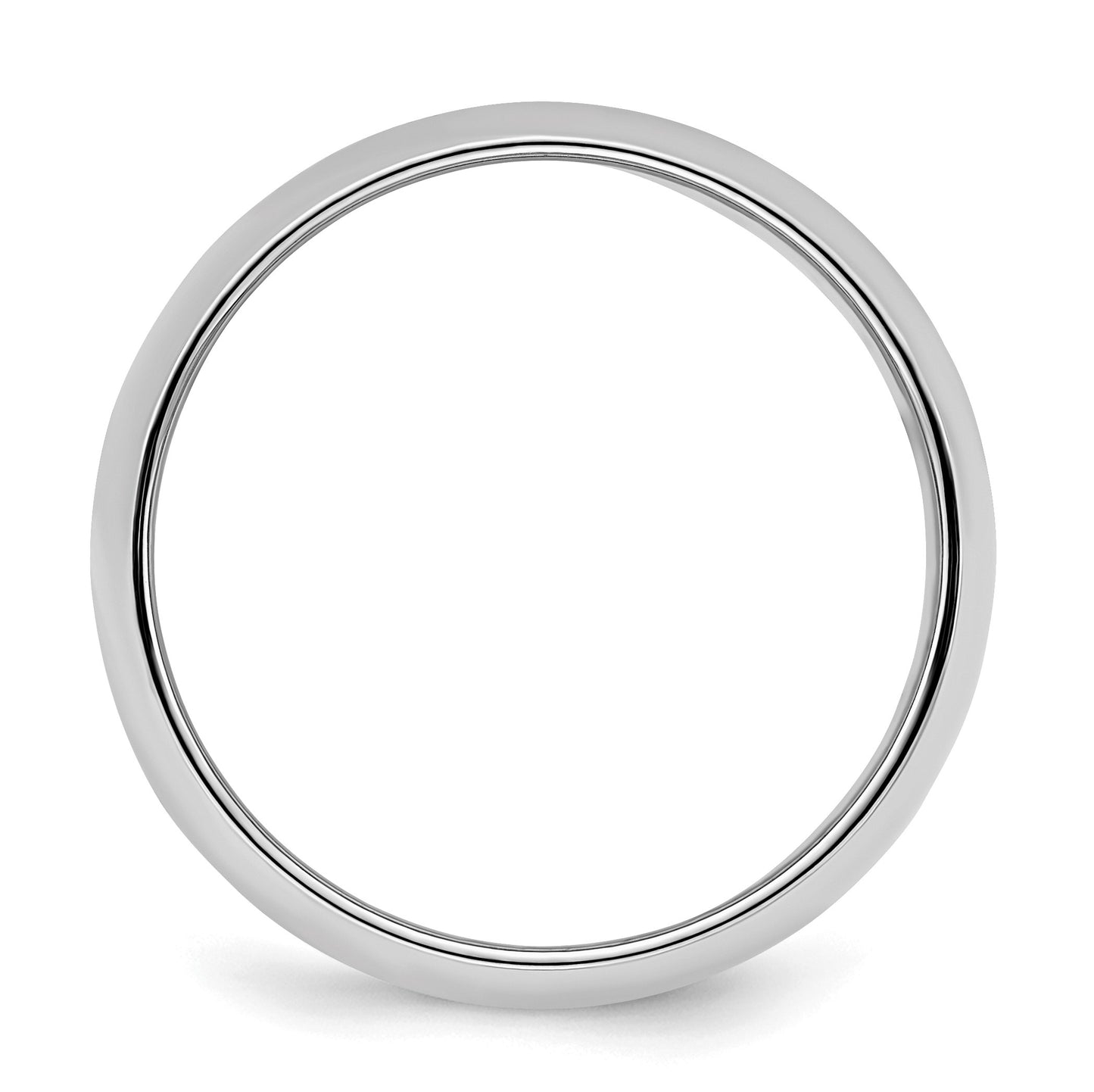 Sterling Silver Rhodium-plated 7mm Half-Round Size 13 Band