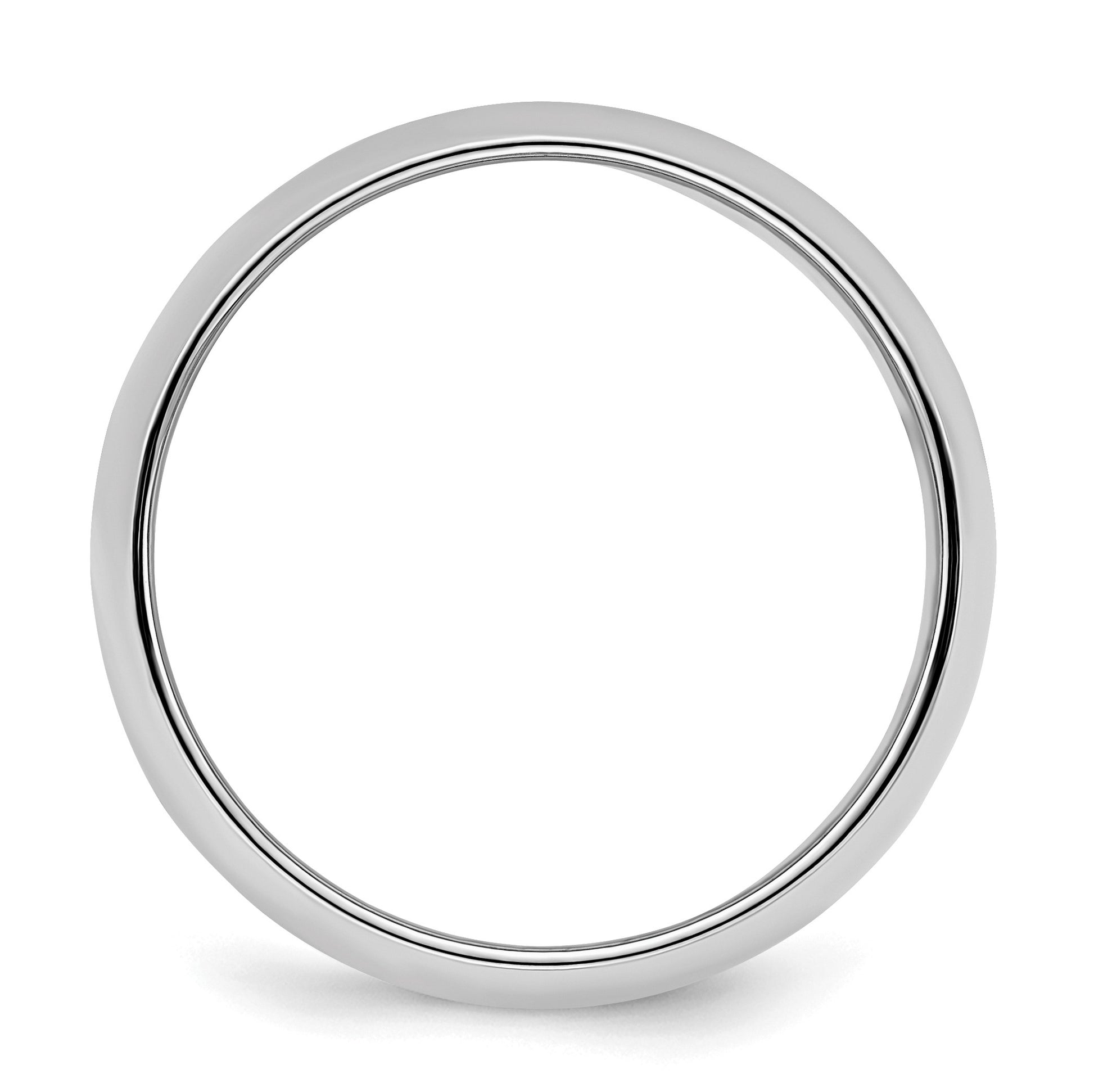 Sterling Silver Rhodium-plated 7mm Half-Round Size 13 Band