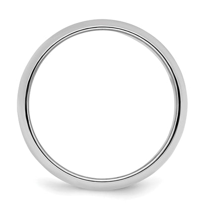 Sterling Silver Rhodium-plated 7mm Half-Round Size 13 Band