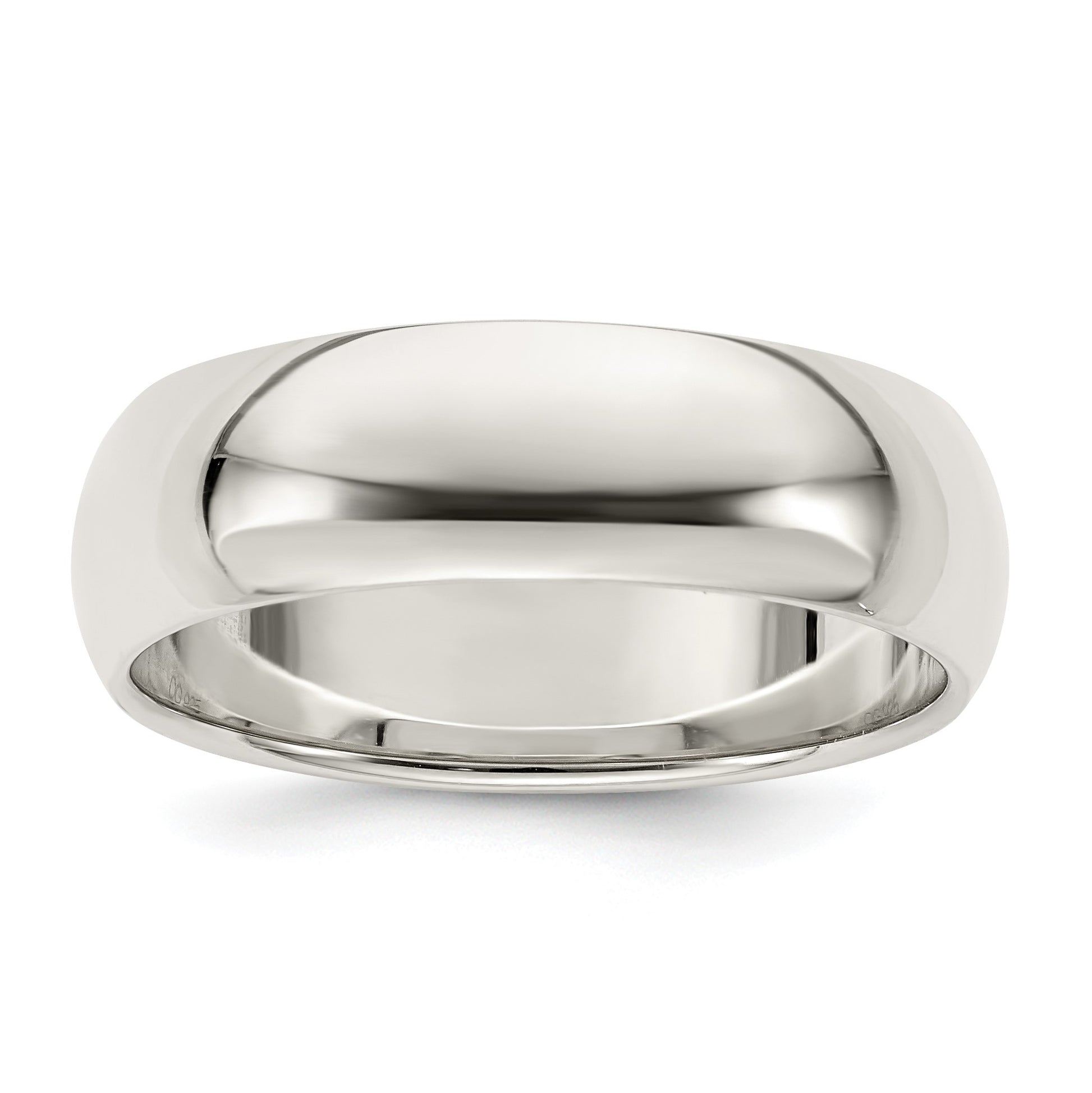 Sterling Silver 7mm Half Round Size 7 Band