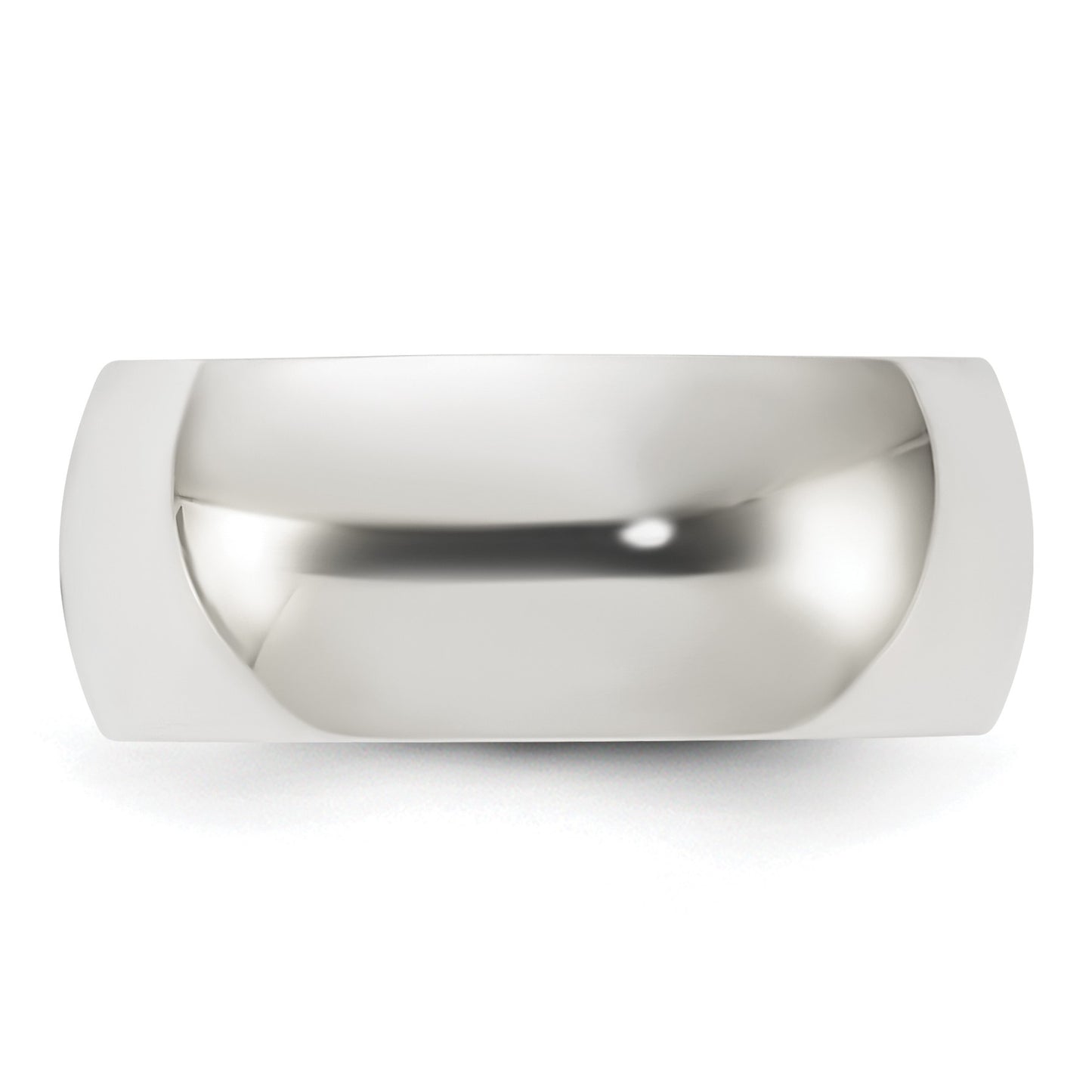 Sterling Silver 8mm Half Round Size 8 Band
