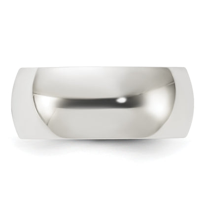 Sterling Silver 8mm Half Round Size 10 Band