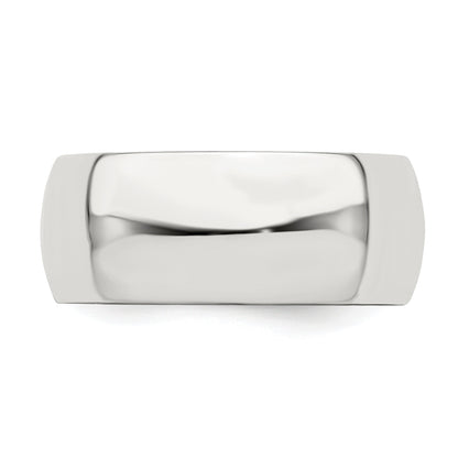 Sterling Silver 8mm Half Round Size 7 Band