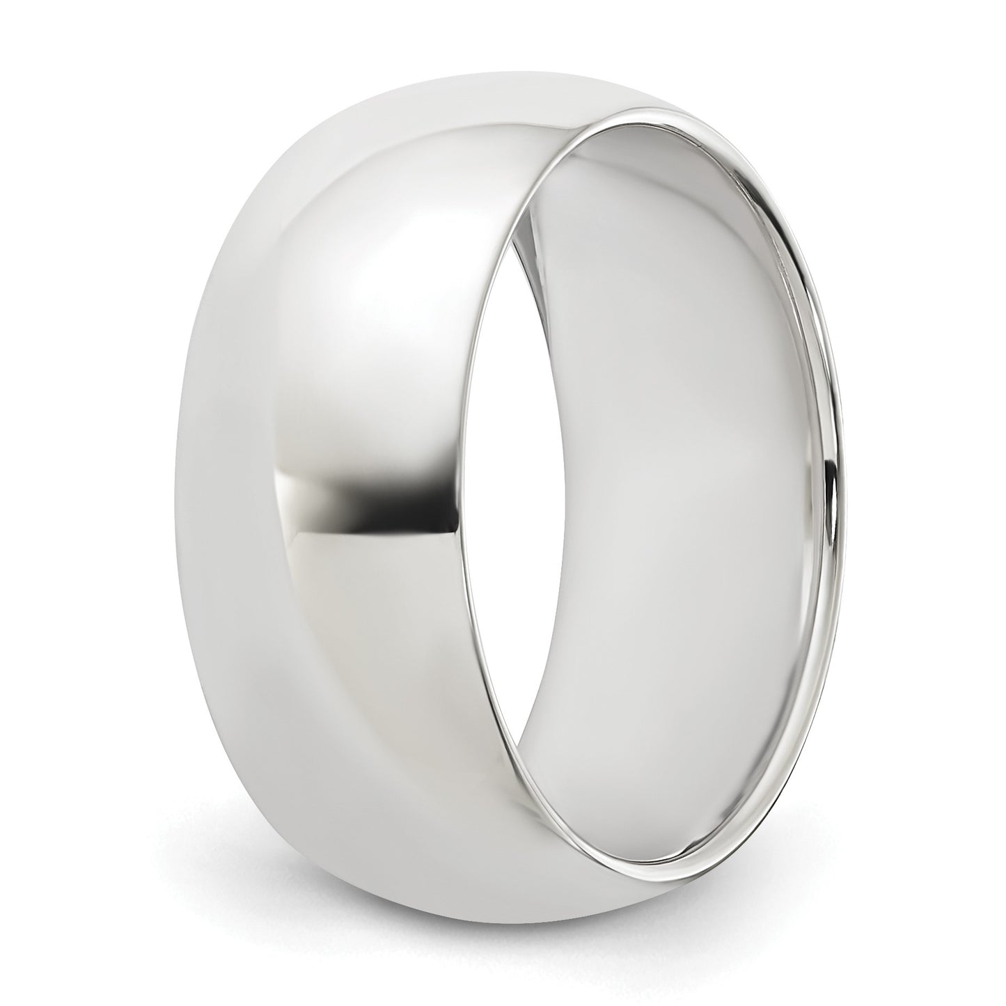 Sterling Silver 8mm Half Round Size 10 Band