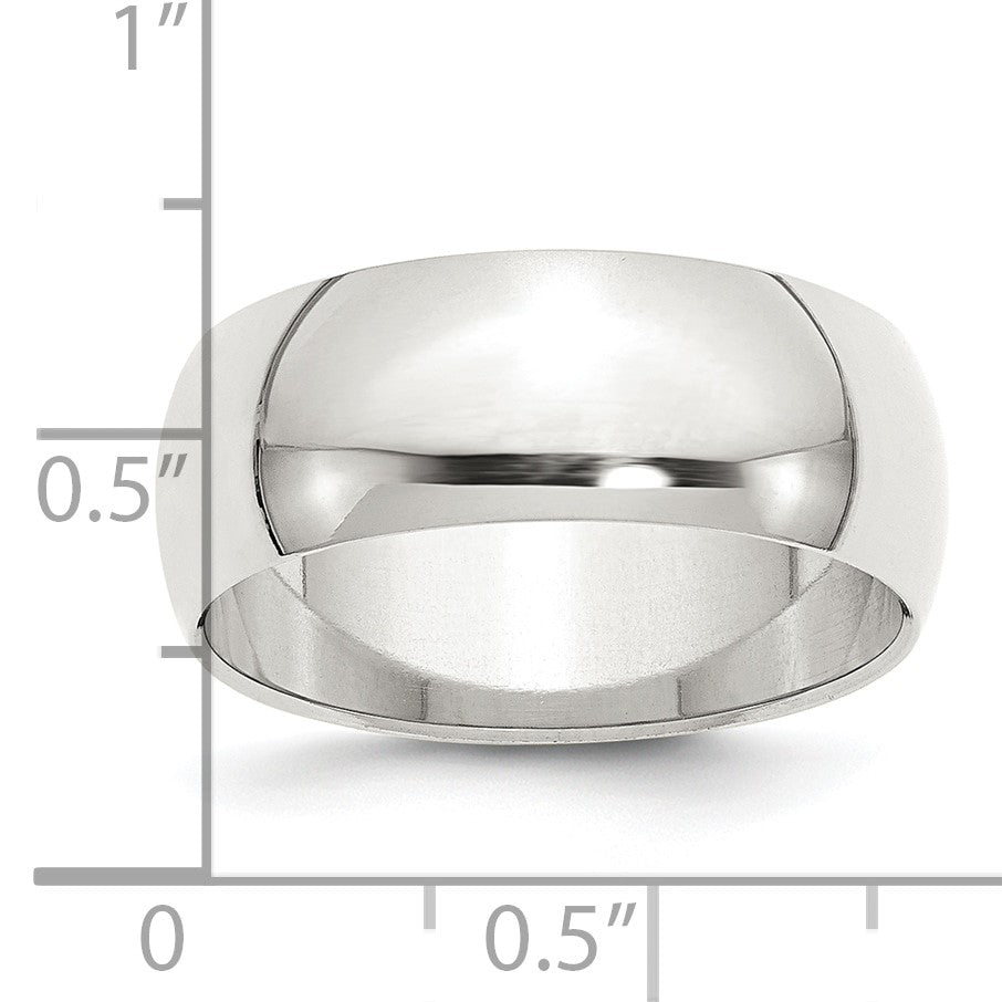 Sterling Silver 8mm Half Round Size 5 Band