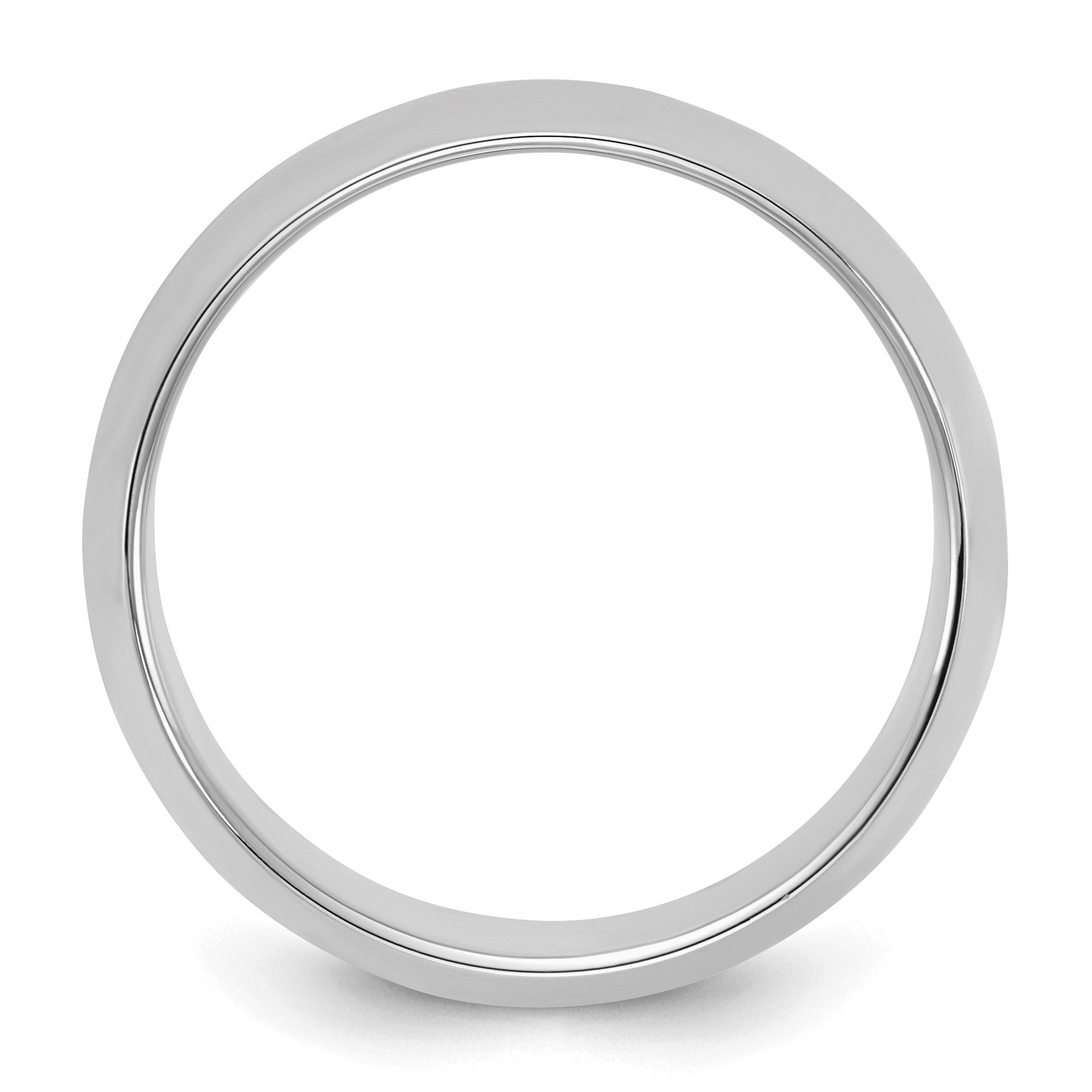 Sterling Silver Rhodium-plated 8mm Half-Round Size 6 Band