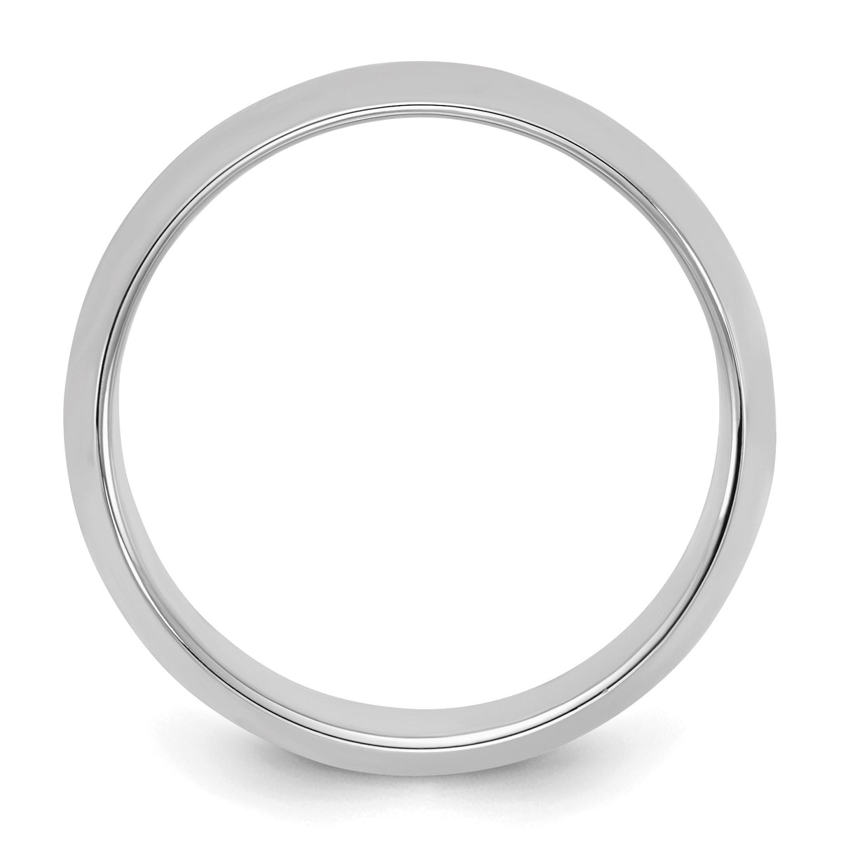 Sterling Silver Rhodium-plated 8mm Half-Round Size 7.5 Band