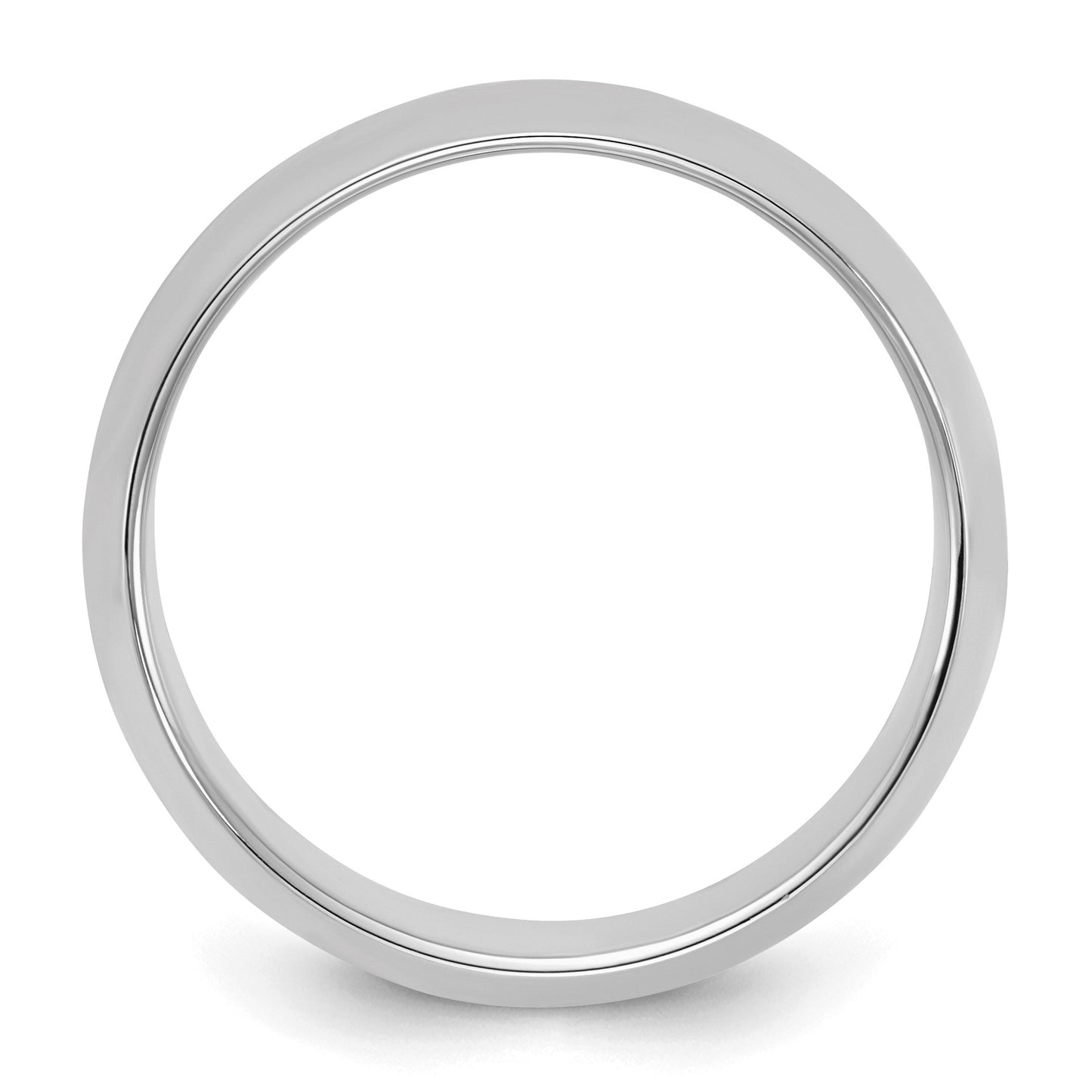 Sterling Silver Rhodium-plated 8mm Half-Round Size 9 Band