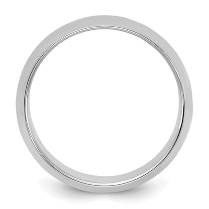 Sterling Silver Rhodium-plated 8mm Half-Round Size 9 Band