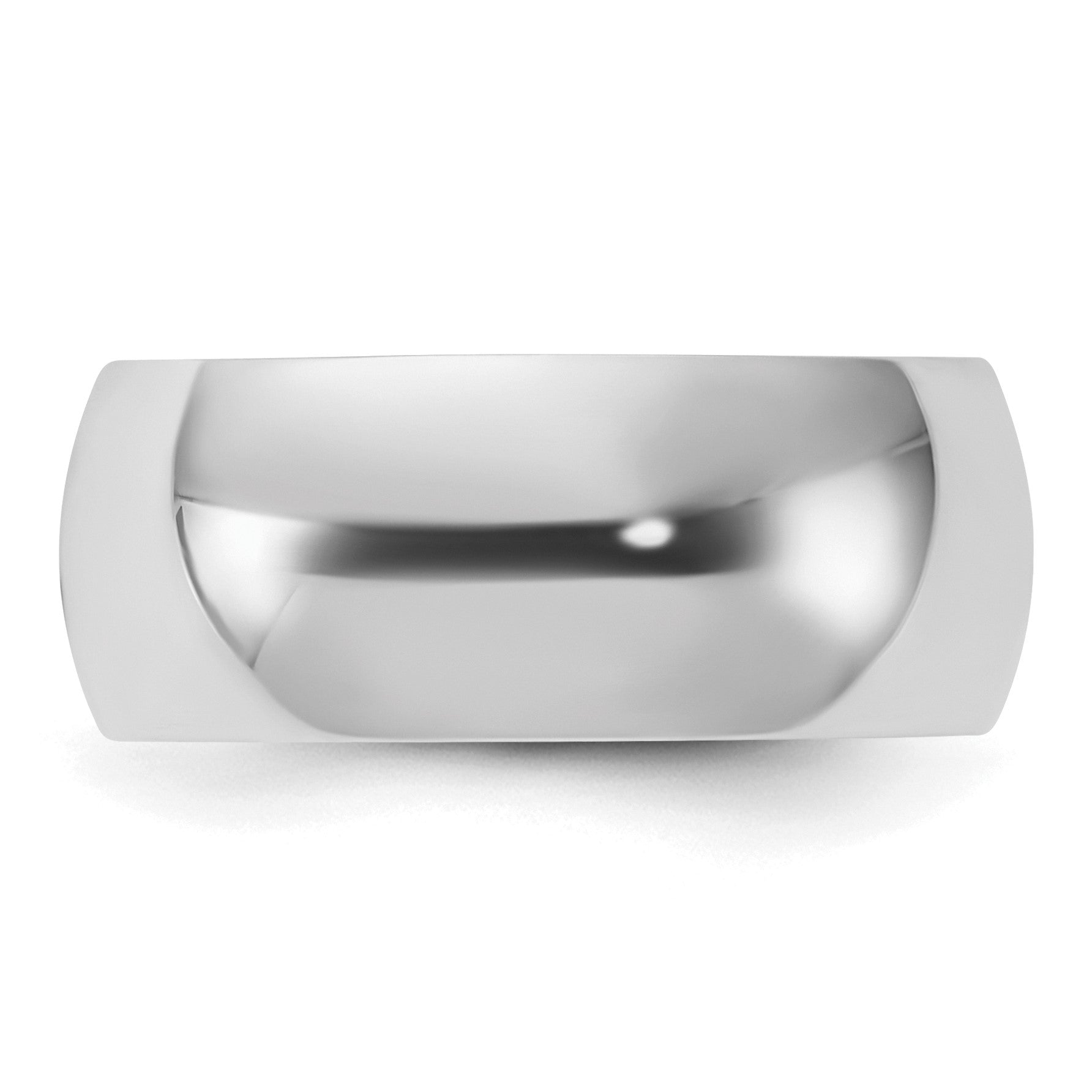 Sterling Silver Rhodium-plated 8mm Half-Round Size 12 Band