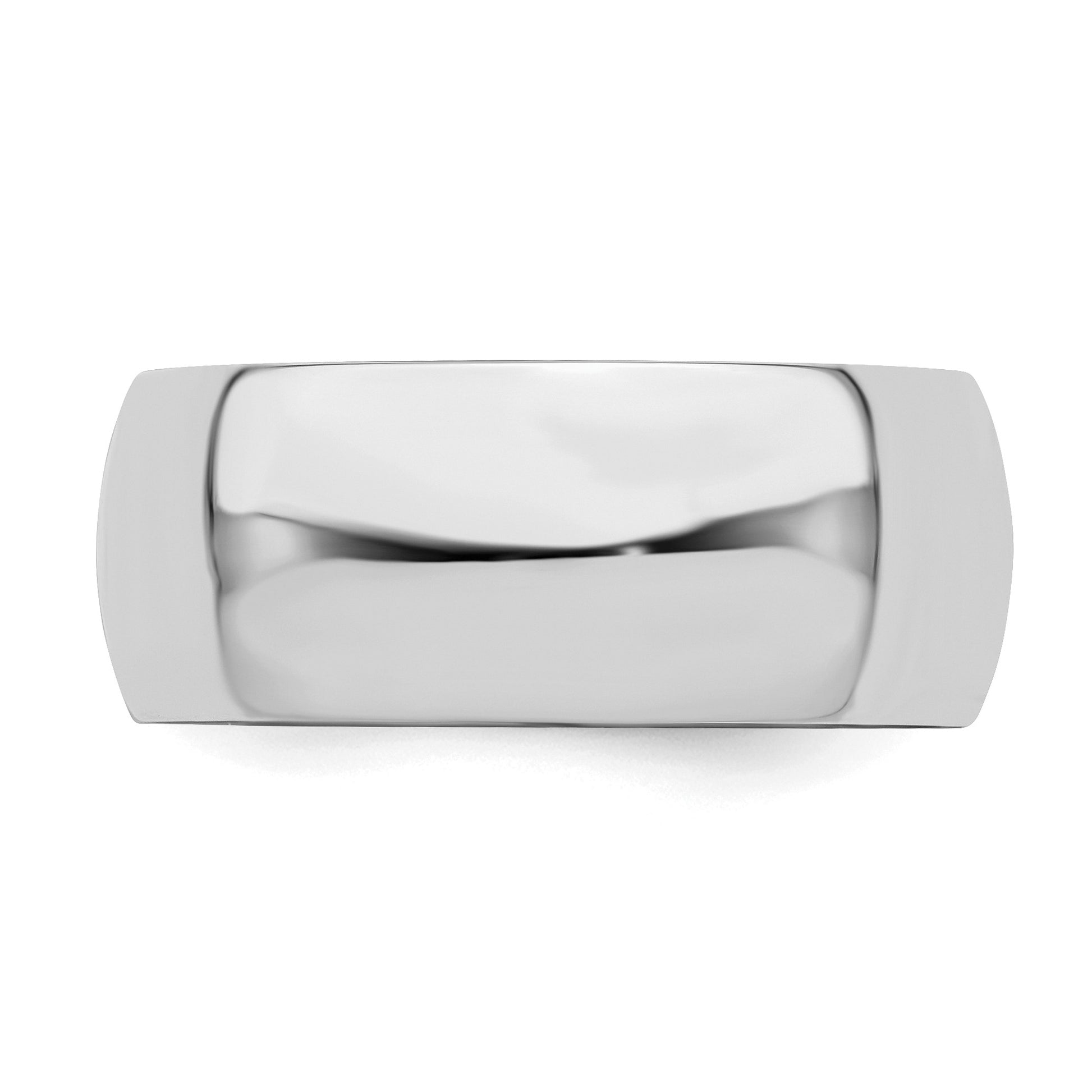 Sterling Silver Rhodium-plated 8mm Half-Round Size 12 Band