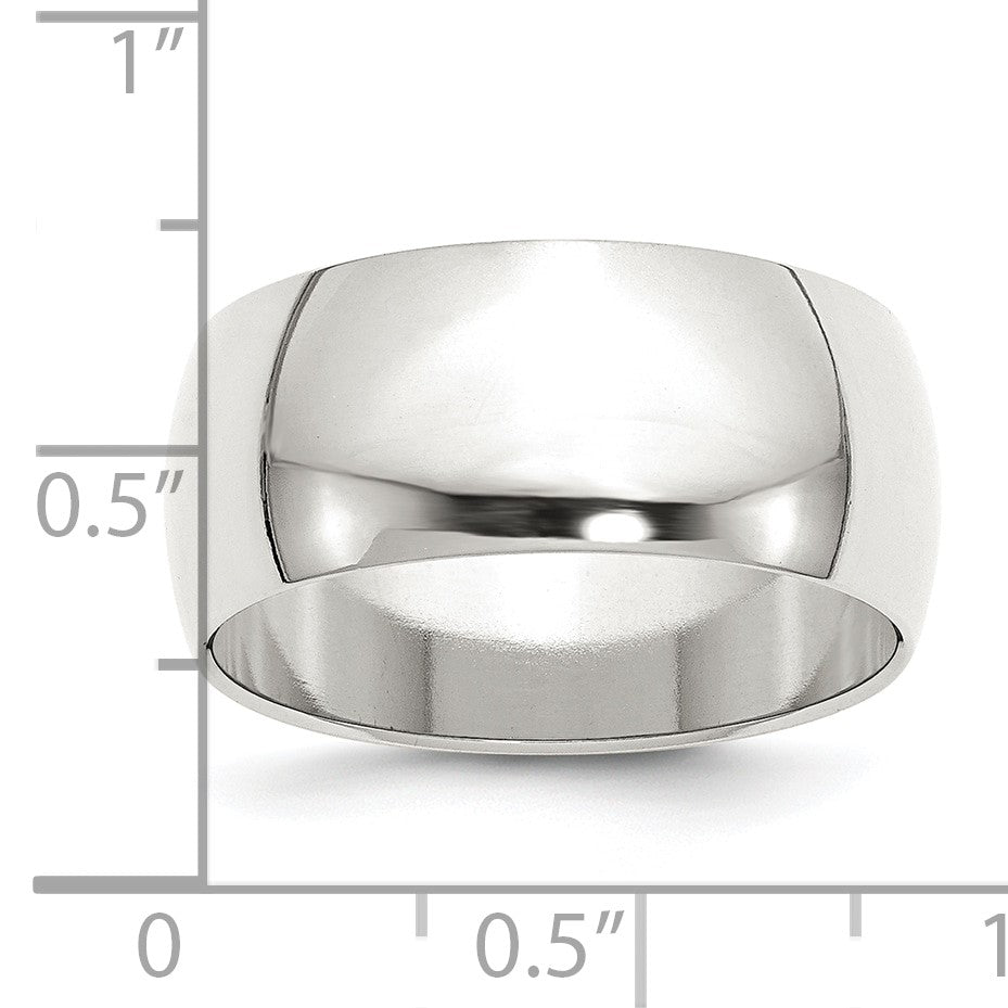 Sterling Silver 9mm Half Round Size 8 Band