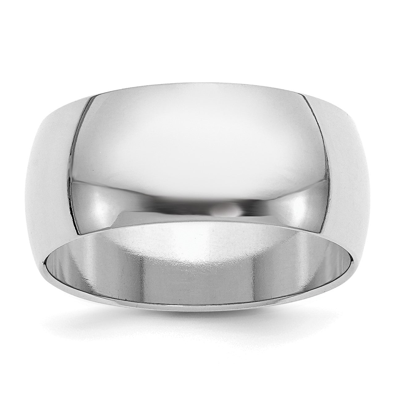 Sterling Silver Rhodium-plated 9mm Half-Round Size 11 Band