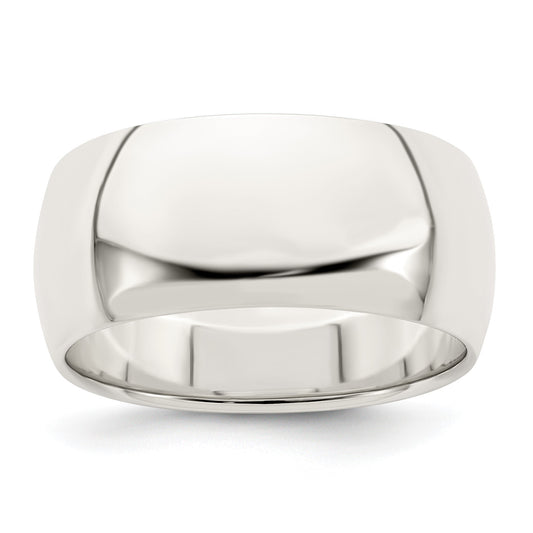 Sterling Silver 9mm Half Round Size 4.5 Band