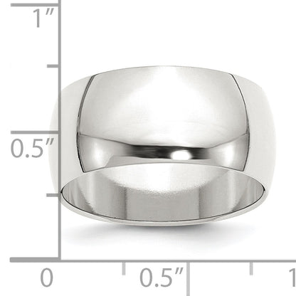 Sterling Silver 10mm Half Round Size 7.5 Band