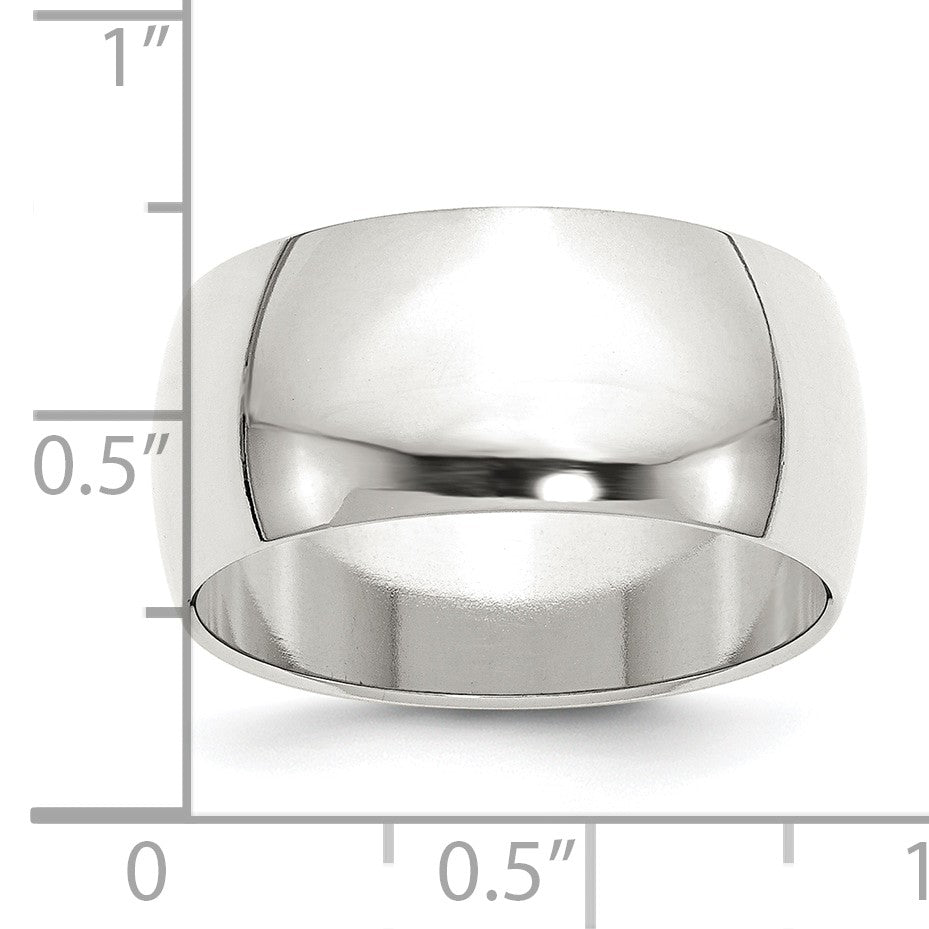 Sterling Silver 10mm Half Round Size 13.5 Band
