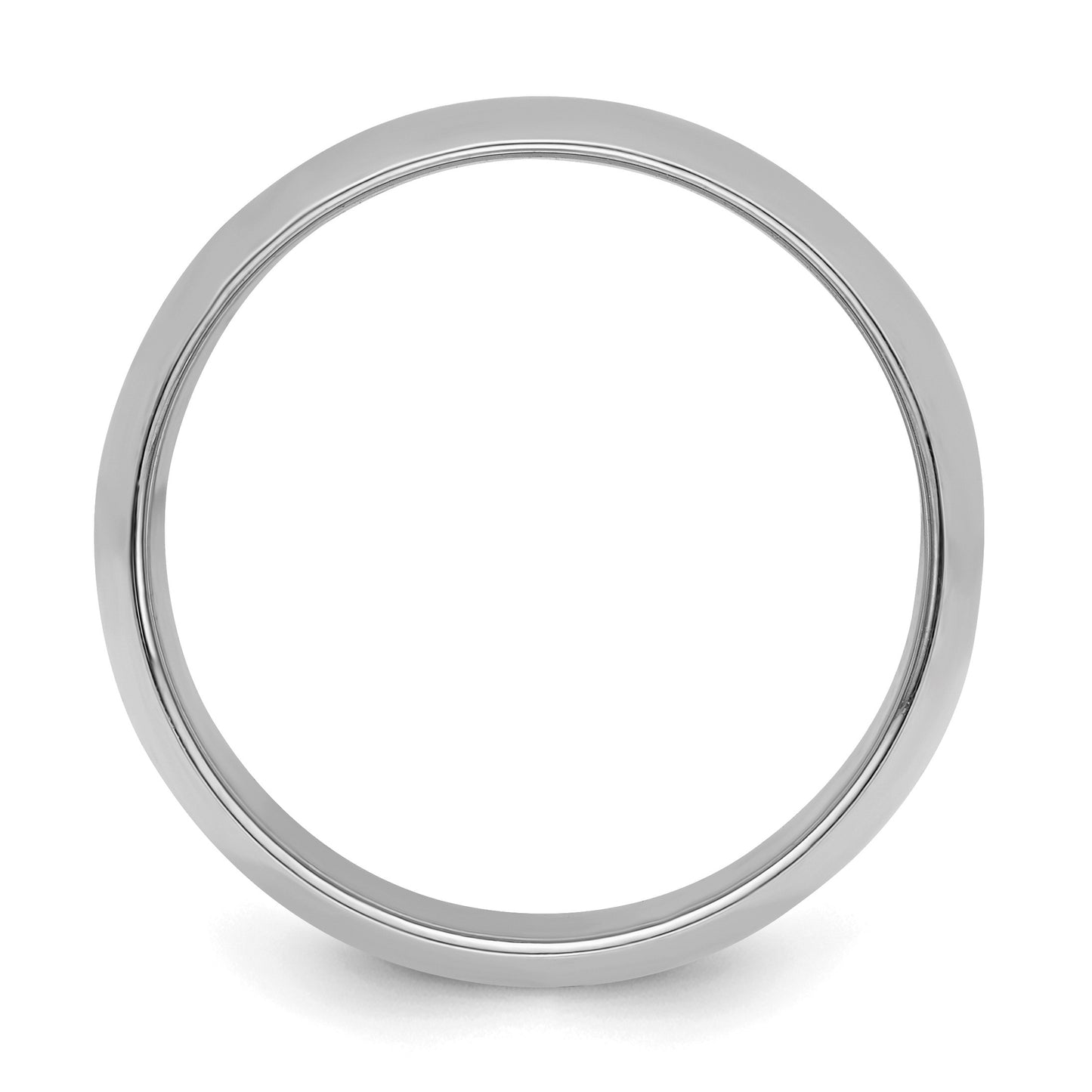 Sterling Silver Rhodium-plated 10mm Half-Round Size 12 Band
