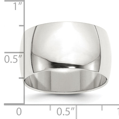 Sterling Silver 12mm Half Round Size 10 Band