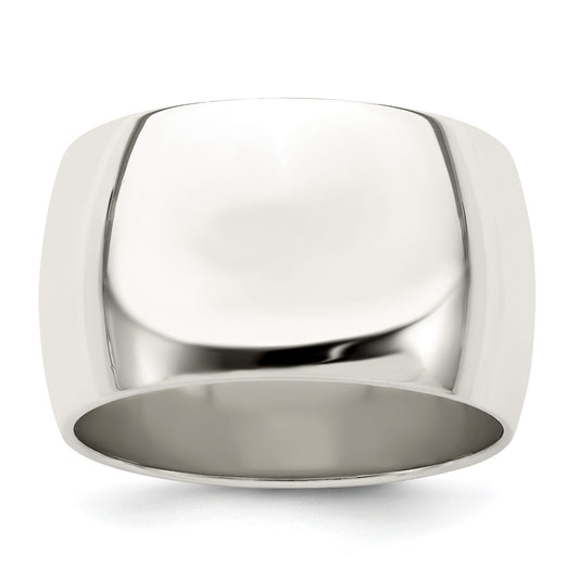 Sterling Silver 12mm Half Round Size 6.5 Band