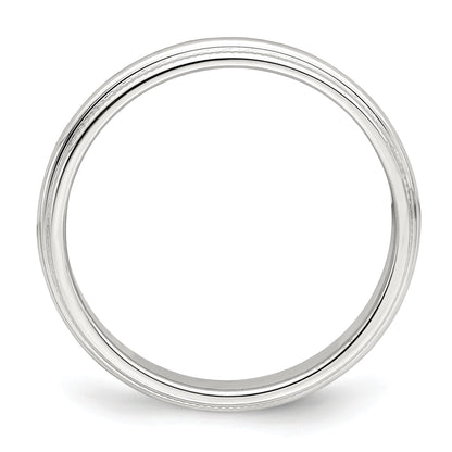 Sterling Silver 3mm Half Round Milgrain Size 4.5 Band