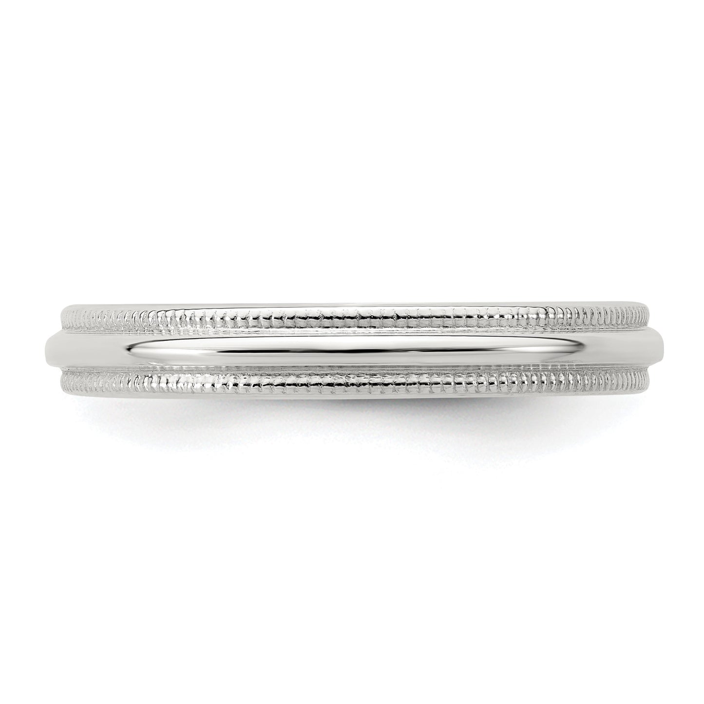 Sterling Silver 3mm Half Round Milgrain Size 6 Band