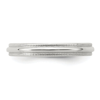 Sterling Silver 3mm Half Round Milgrain Size 8.5 Band