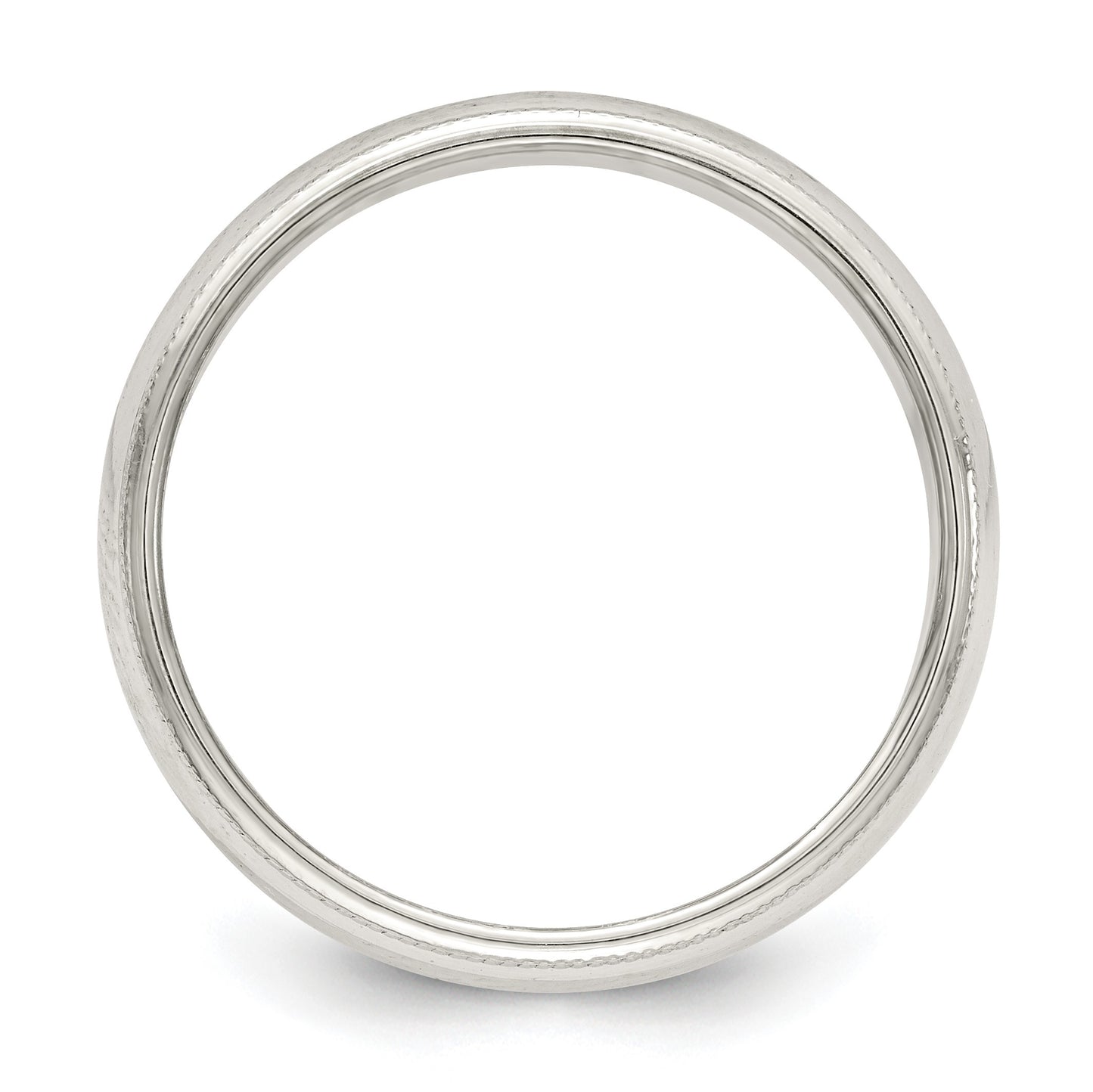Sterling Silver 5mm Half Round Milgrain Size 5 Band