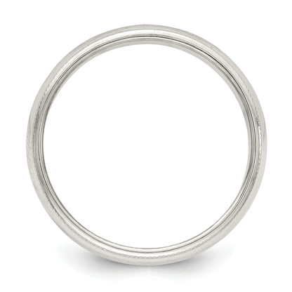 Sterling Silver 5mm Half Round Milgrain Size 7.5 Band