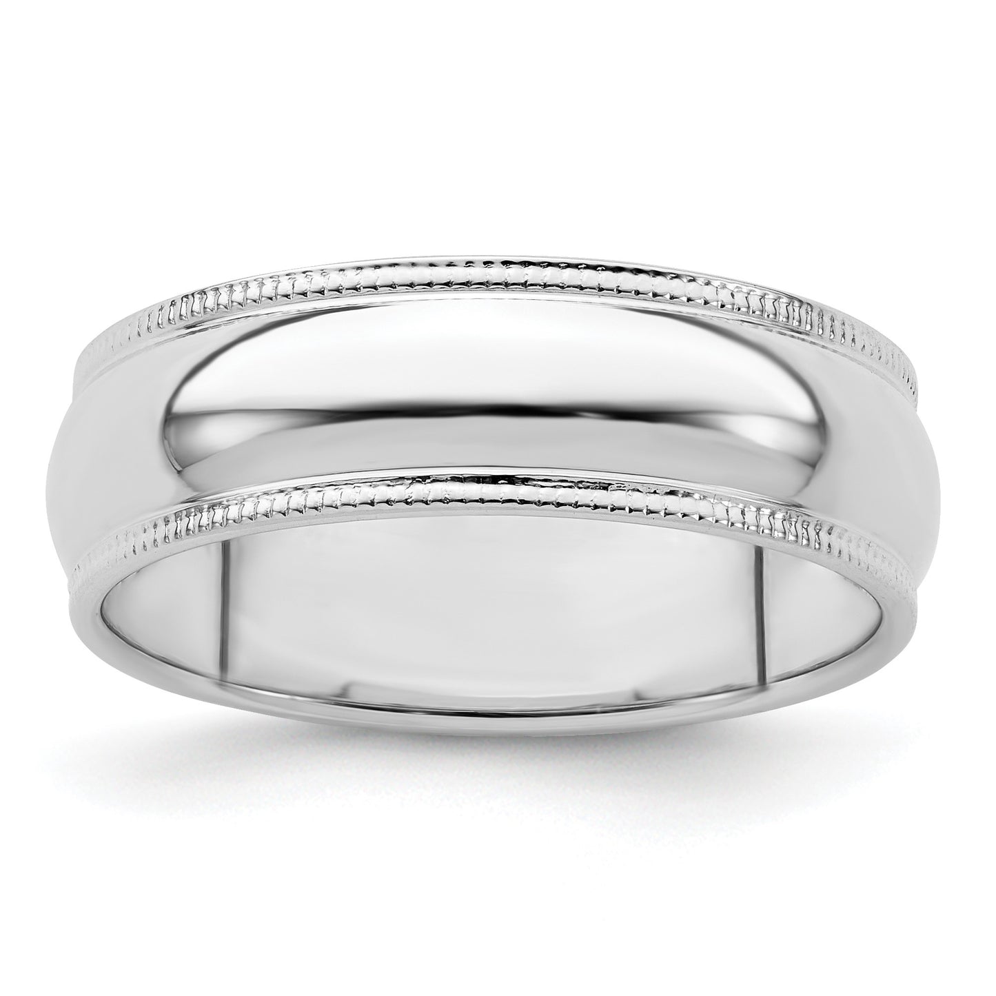 Sterling Silver 6mm Half Round Milgrain Size 11 Band